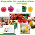 thumbnail image 3 of 5 Pcs Green Pepper, Lemon, Garlic, Tomato & Onion Food Savers Fruit Vegetable Storage Containers/ Keeper/Holder/Box for Fridge,Reusable Plastic Refrigerator Vegetable Crisper,BPA FREE, 3 of 7