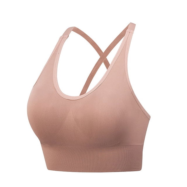 Sujetador deportivo sin aros de talla grande europeo y americano, estilo chaleco, fruncido, transpirable, a prueba de golpes, para fitness, yoga y deportes