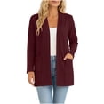thumbnail image 2 of BUIGTTKLOP Women's Lightweight Open Front Cardigan Casual Long Sleeve Loose Cardigans with Pockets, 2 of 8
