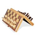 thumbnail image 5 of Wooden Chess Set Folding Magnetic Large Board With 34 Chess Pieces Interior For Storage Portable Travel Board Game Set For Kid, 5 of 5