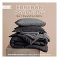 thumbnail image 2 of Set Edredón Individual + Funda De Almohada + Sábanas 5 Pzas Real Textil Nego - Gris, 2 of 8
