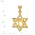 thumbnail image 4 of FB Jewels 14K Yellow Gold Solid Polish Chai in Star of David Charm, 4 of 4