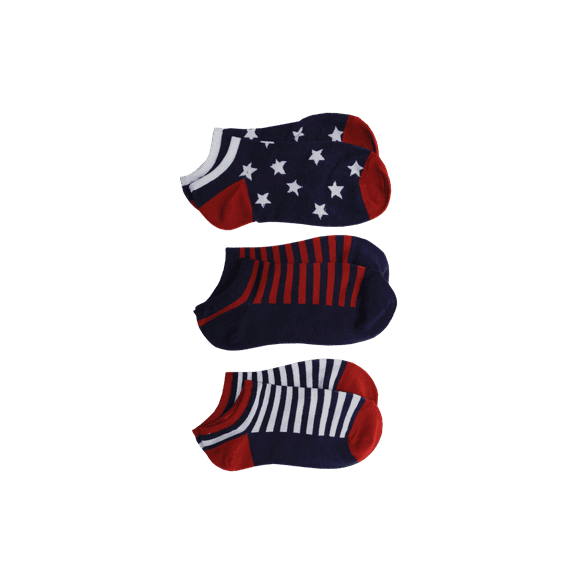Americana No-Show Socks 3 Pack