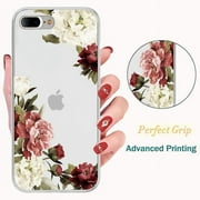 For Samsung Galaxy S24+ /S24 Plus Floral Patterns Design Transparent TPU Silicone Shock Absorption Bumper Hard Back Phone Case Cover by Xpression - Pink Roses Flower