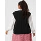 thumbnail image 5 of Suéteres de talgrande pamujer Chaleco con cuello en V Cable Estilo de muy buen gusto Jersey sin mangas Suéter Chalecos Negro 1X, 5 of 6