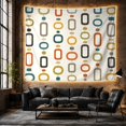 thumbnail image 5 of Geometric Shapes on White Background Nostalgic Retro for Home Decor Lovers Geometric Art Wall Decor Housewarming Gift Tapestry Wall Hanging for Living Room and Bedroom, 5 of 6