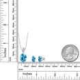 thumbnail image 2 of Gem Stone King 925 Sterling Silver Swiss Blue Topaz and White Diamond Pendant and Earrings Jewelry Set for Women (7.03 Cttw, Gemstone Birthstone, Oval 11X9MM and 8X6MM with 18 inch Silver Chain), 2 of 3
