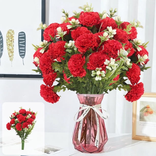 Ramo de flores artificiales para la decoración de la sala de estar | Arreglo floral artificial para el hogar | Plantas artificiales sin mantenimiento para mesas o para la oficina
