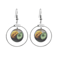 thumbnail image 1 of Tropical Fruit Avocado Picture Earrings Dangle Hoop Jewelry Drop Circle, 1 of 3