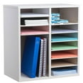 thumbnail image 3 of AdirOffice Wood Adjustable 16 Compartment Literature Organizer, White 2 Pack, 3 of 13