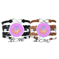 thumbnail image 1 of Control de la flor de primavera Pulsera pareja de cuerdas de cuero Unbranded M, 1 of 3