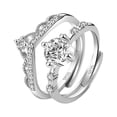 thumbnail image 2 of Bradem Rings Clearance! Diamond Ring Female Fashion Personality Light Luxury Opening Adjustable Joint Index Finger Ring Cold Wind, White, One Size Lady Ring Clearance Sale, 1 Pair of Rings, 2 of 3