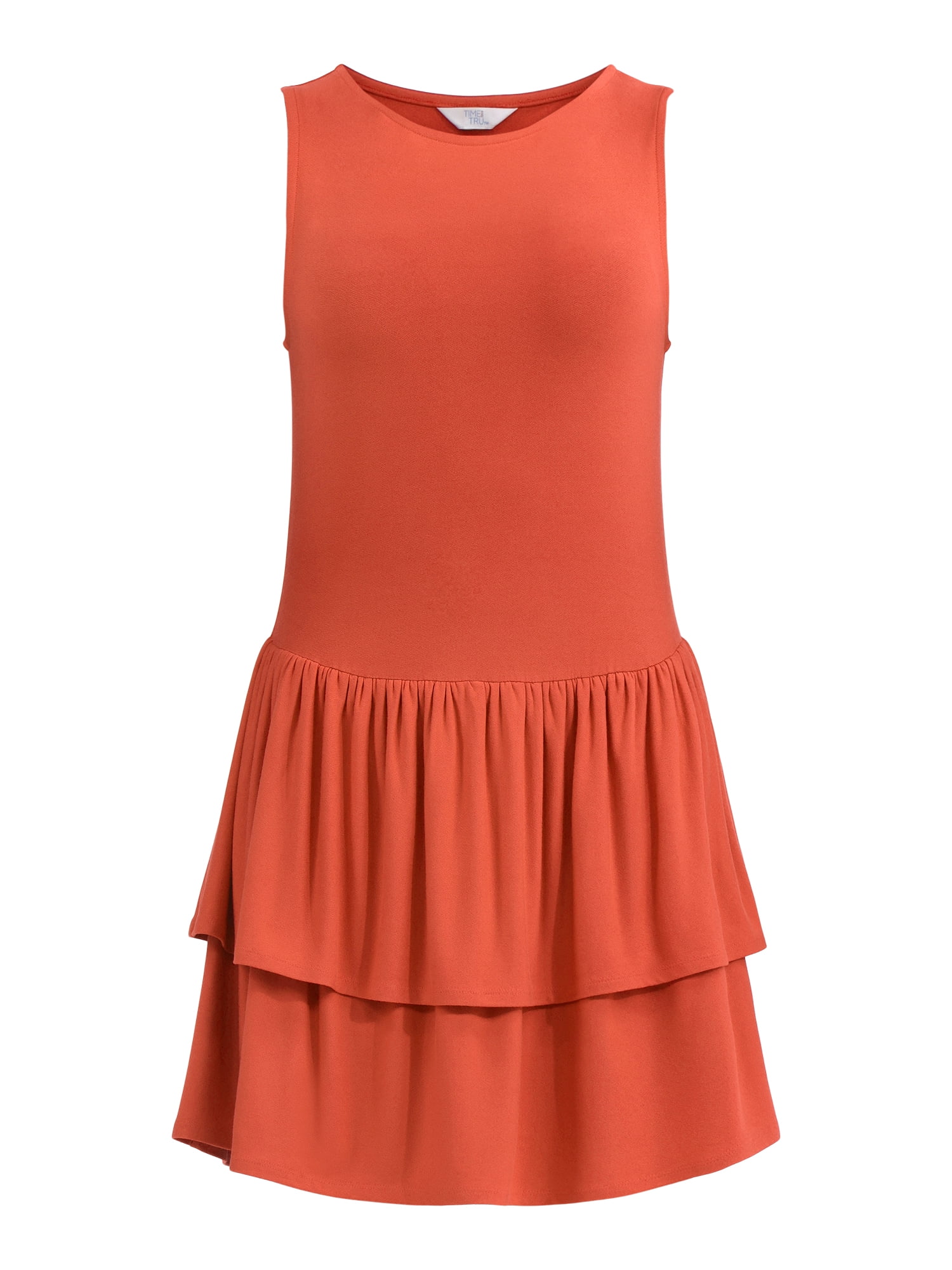 Time and Tru Women's Ruffle Knit Mini Dress, XS-XXXL