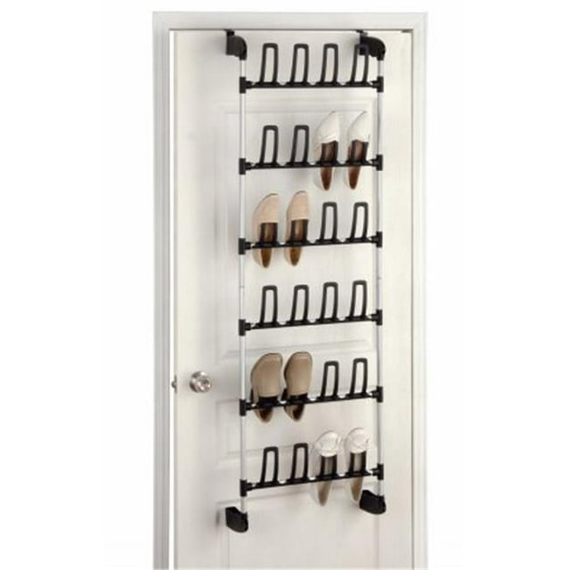 Porte-chaussures de 12 Paires en Porte-à-Faux Argent-Noir