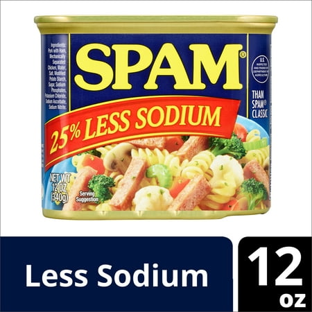 SPAM 25% Less Sodium, 7 g of protein, 12 oz