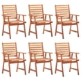 thumbnail image 2 of vidaXL 1/6x Solid Acacia Wood Outdoor Dining Chairs w/Cushions Multi Colors, 2 of 3