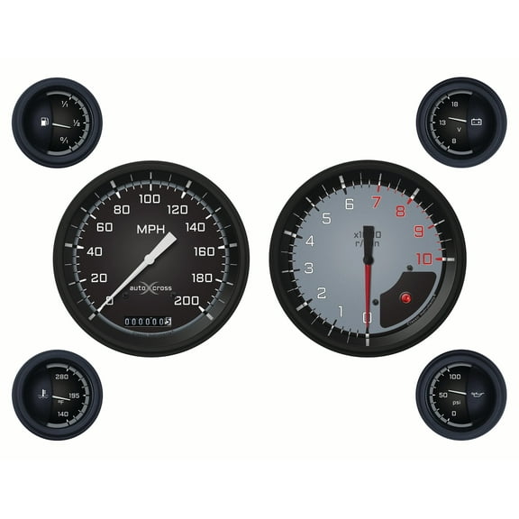 Classic Instruments AX51GBLF AutoCross Gray 6 Gauge Set