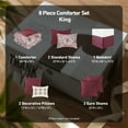 thumbnail image 4 of Regency Heights 8-Piece Comforter Set Reversible Floral Bedding with Bed Skirt and Decor Pillows,King,Red, 4 of 7