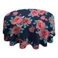 thumbnail image 4 of Pioneer Flower Floral Print Pattern Round Tablecloth 60"x60",Wrinkle Wipeable Table Cloth for Kitchen Dining Room Picnic Patio Party, 4 of 6