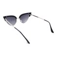thumbnail image 4 of Womens Retro Normcore Half Rim Cat Eye Sunglasses Silver Black - Smoke, 4 of 4