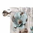 thumbnail image 5 of Half Window Curtains 24 Inches Long, Tulip Flower Window Treatment Curtain Drapes, Teal Brown Vintage Floral Plant Botanical Short Curtains Tiers for Kitchen Over Sink, 27.5"x24", 2 Panels, 5 of 7