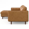 thumbnail image 5 of Simpli Home Morrison Mid Century Left Sectional 102 inch Wide Sofa Sectional in Sienna Genuine Leather, 5 of 16
