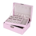 thumbnail image 4 of S SERENABLE 1pc Jewelry Box Organizer Dual Layer Storage for Brackets Necklace Pink, 4 of 9