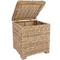 thumbnail image 2 of Wicker Side Table Outdoor Patio Double Layer Coffee Table Square Rattan End Table Storage Shelf Furniture,22"Hx20"Wx20"D, 2 of 7