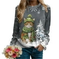 thumbnail image 2 of adviicd Christmas Sweatshirts for Women Funny Cat Sweatshirts Pullover Xmas Shirts Fashion Tops Winter Clothes (Grey, XXL), 2 of 4