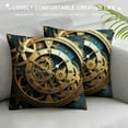 thumbnail image 3 of JEUXUS  Gears Throw Pillow Cover Steampunk Style Antique Gold Watch Double Sides Print Cushion Cover for Bed Sofa,Gold Sun Moon Stars Single Pack Square Couch Pillow Cover, 3 of 5