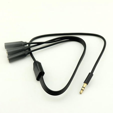 FOR 10pcs Black 3.5mm Stereo Male Plug 3 Pole to 3x 1 3.5mm Stereo 3 Pole Jack Female Audio AUX Splitter Adapter Cable Cord 50cm