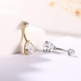 thumbnail image 5 of Belly Button Ring Titanium Belly Button Piercing 14g Belly Ring Internally Threaded Floating Navel Piercing Jewelry Waterdrop Cube Zirconia Opal Navel Ring 10mm Silver-Clear CZ, 5 of 5