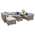 thumbnail image 5 of TK Classics Florence Wicker 8 Piece Patio Conversation Set with End Table and 2 Sets of Cushion Covers, 5 of 12