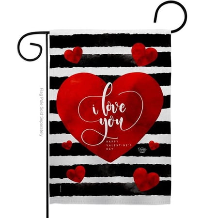 Ornament Collection G190037-BO 13 x 18.5 in. Love You Day Garden Flag for Springtime Valentine Double-Sided Decorative Vertical Flags & House Decoration Banner Yard Gift