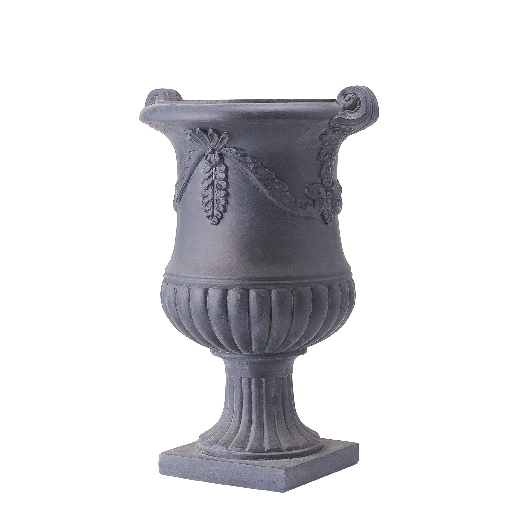 Christopher Knight Home MGO Flower Urn Planter with Scroll Handles, Black Finish