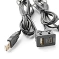 thumbnail image 3 of 150CM Car Dash Flush Mount 2 USB Port Panel Auto Boat Dual USB-TAPYC Extension Cable Adapter for, 3 of 5