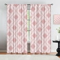 thumbnail image 3 of Diamond Gingham Geometric Window Curtains, Soft Rosy Tones Blackout Curtains, Lightweight Privacy Curtains 2-Panel Set with Rod Pocket for Living Room Bedroom Bathroom Indoor Outdoor-W84xL84in, 3 of 6
