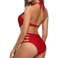 thumbnail image 6 of Samickarr Hollow Out Mesh Splice Swimsuits For Women One Piece Sleeveless High Neck Halter-Neck Cutout Slimming Bathing Suit, 6 of 8
