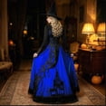 thumbnail image 6 of Witch Dress For Women Long Sleeve V Neck Slim Fit Halloween Dresses Medieval Renaissance Gothic Vampire Costumes, 6 of 6