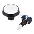 thumbnail image 2 of Botón de empuje para juegos de 60mm redondo, interruptor iluminado LED de 12V con microswitch para arcade, video, blanco, 2 piezas, 2 of 5