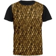 thumbnail image 1 of Halloween Bronze Scale Mail Armor Costume All Over Mens Black Back T Shirt, 1 of 1