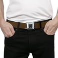 thumbnail image 3 of Buckle-Down Belt, Seatbelt Buckle Belt, Bone Paw Monogram Brown Orange, 34 to 52 Inches, 3 of 9