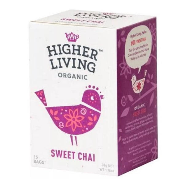 Té Chai Dulce Sweet Chai Higher Living Orgánico Sin Cafeína Higher Living HLSCHA415