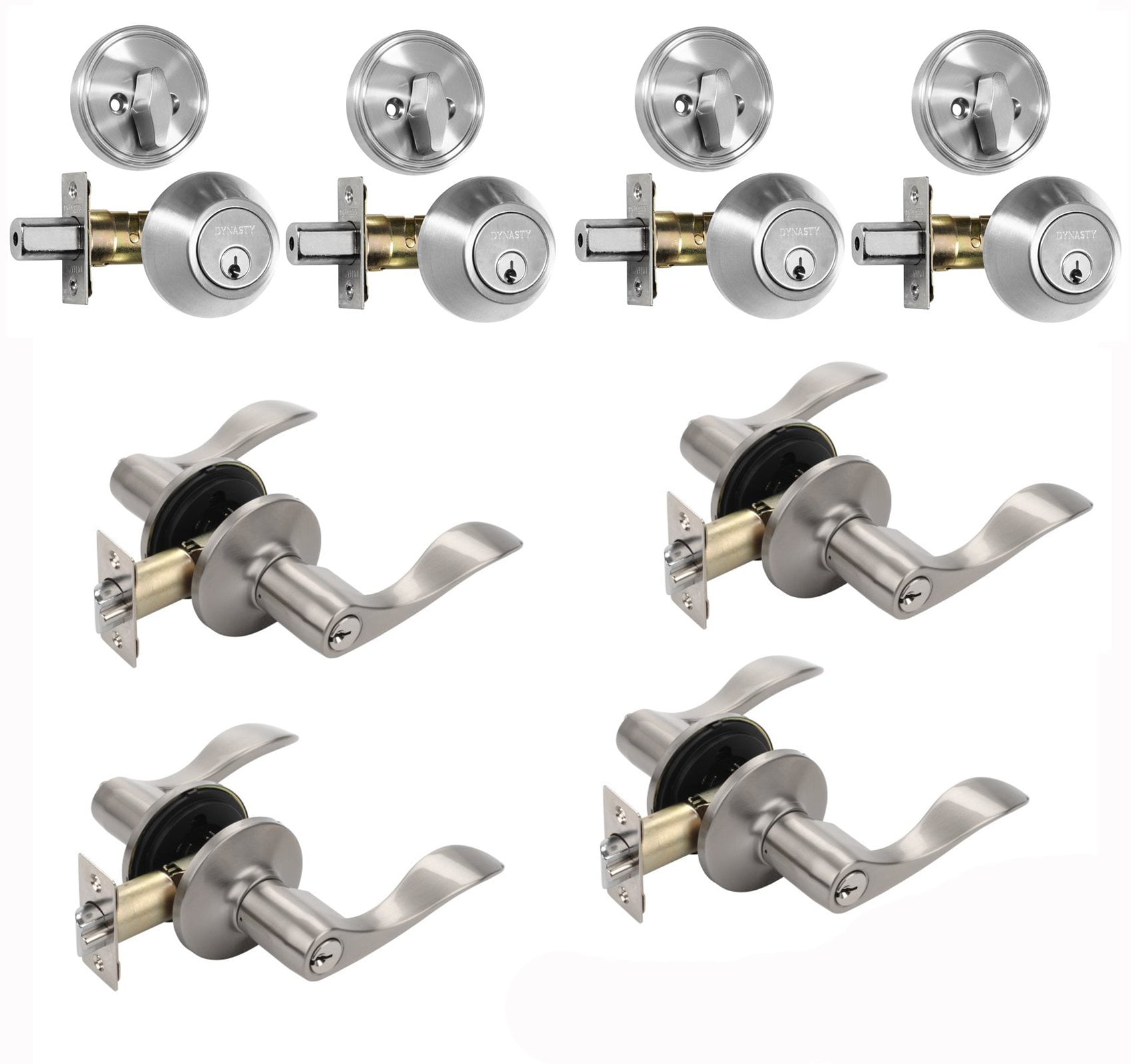 Dynasty Hardware Heritage Front Door Entry Lever Lockset and Single