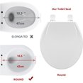 thumbnail image 2 of Siège de Toilette Rond, Fermeture Douce-Lente, Siège de Toilette Rond de 17 Pouces pour Toilettes Rondes, Couvercle et Siège à Fermeture Silencieuse, Facile à Installer et à Nettoyer, Ne Se Desserre Jamais, Blanc, 2 of 9