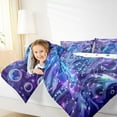 thumbnail image 4 of Manfei Cute Mermaid Princess Queen Comforter Set,Watercolor Magic Animal Bedding Sets,Purple Blue Bedding Comforter Set For Girls Kids,Ultra Soft Home Decor Reversible,3-Piece, 4 of 8