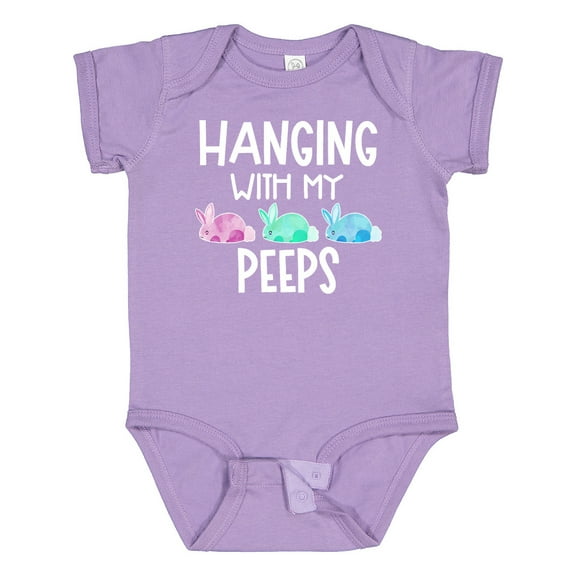 Inktastic Easter Hanging with My Peeps Pastel Bunnies Boys or Girls Baby Bodysuit