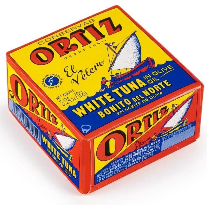 Conservas Ortiz White Tuna in Olive Oil, 3.2 oz. Cans (Pack of 10)