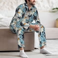 thumbnail image 7 of Honeii Butterflys Pattern Mens Pajamas Set,2pcs Men's Lounge Long Sleeve Sleep Shirt and Pajama Bottoms Sleepwear Set,Mens Pjs Sets-Small, 7 of 7