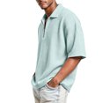 thumbnail image 5 of HAJWOH Mens Quarter Zip Golf Polo Shirts Casual Short Sleeve Waffle Pullover Sweater Top Light Outdoor Sport Shirt, 5 of 5